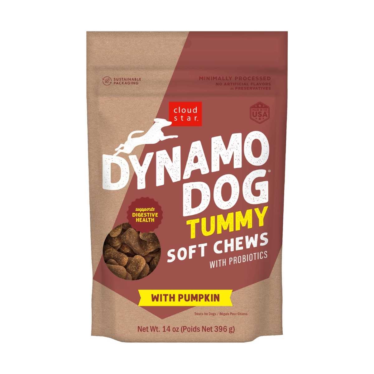 Cloud Star Dynamo Dog Tummy Pumpkin & Ginger-14 oz Bag