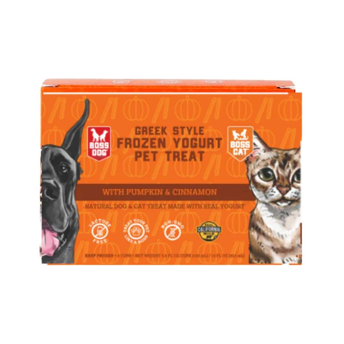 Boss Dog & Cat Greek Style Frozen Yogurt Pumpkin & Cinnamon-12/3.5 fl oz Cups