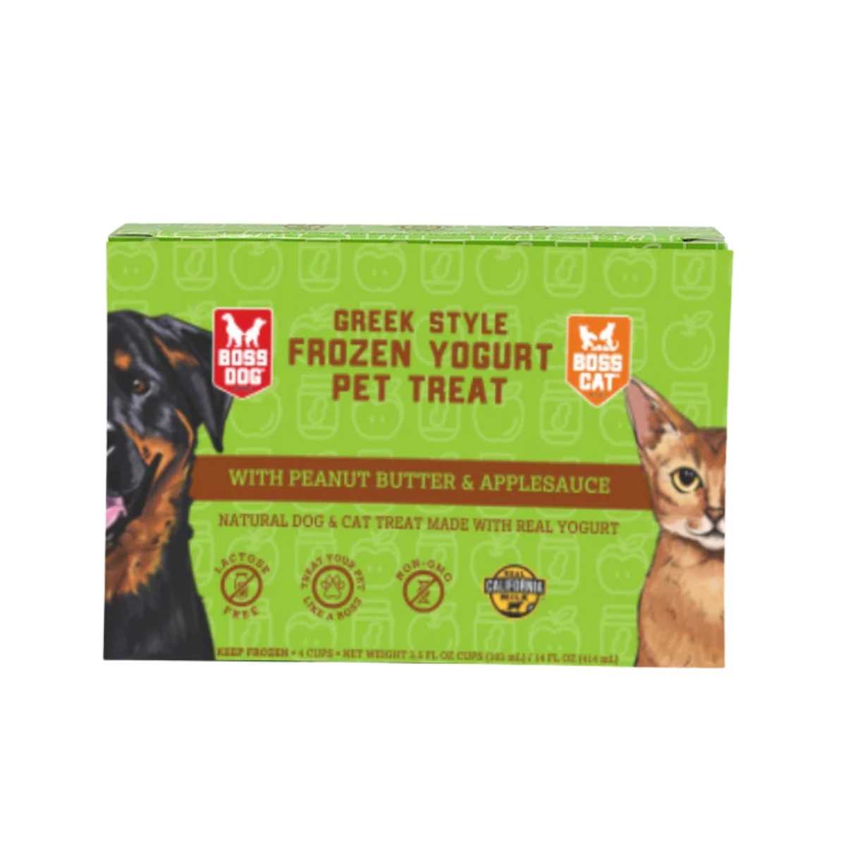 Boss Dog & Cat Greek Style Frozen Yogurt Peanut Butter & Applesauce-3.5 fl oz (4-Pack)