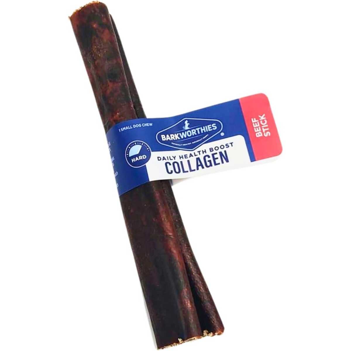 Barkworthies 6" Daily Health Boost Collagen Beef Stick Plain-50 ct Bulk