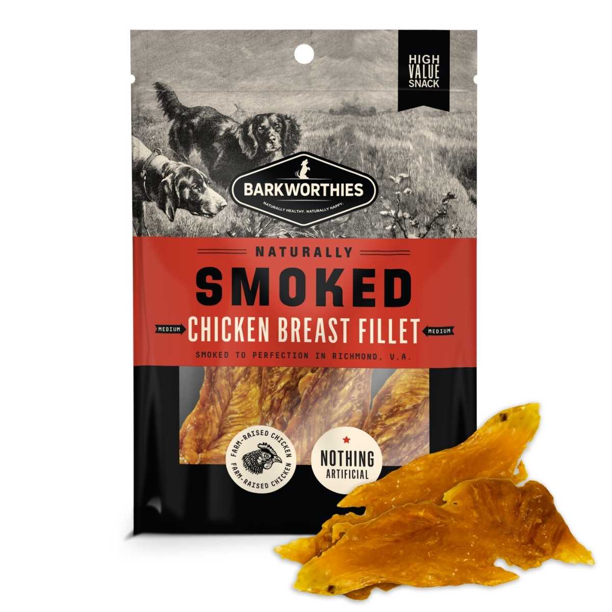 Barkworthies Smoked Chicken Fillet-4 oz Bag