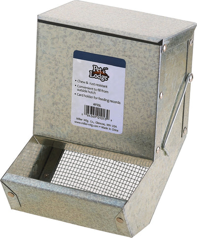 PET LODGE GALVANIZED FEEDER W/SIFTER BOTTOM & LID