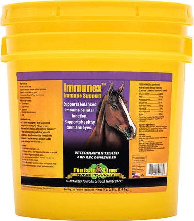Yellow bucket of Finish Line Immunex Immune Support, 5.3 lb, front view packaged product