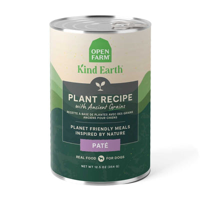 Front view of Open Farm Kind Earth Plant Recipe with Ancient Grains dog food pâté can, 12.5 oz