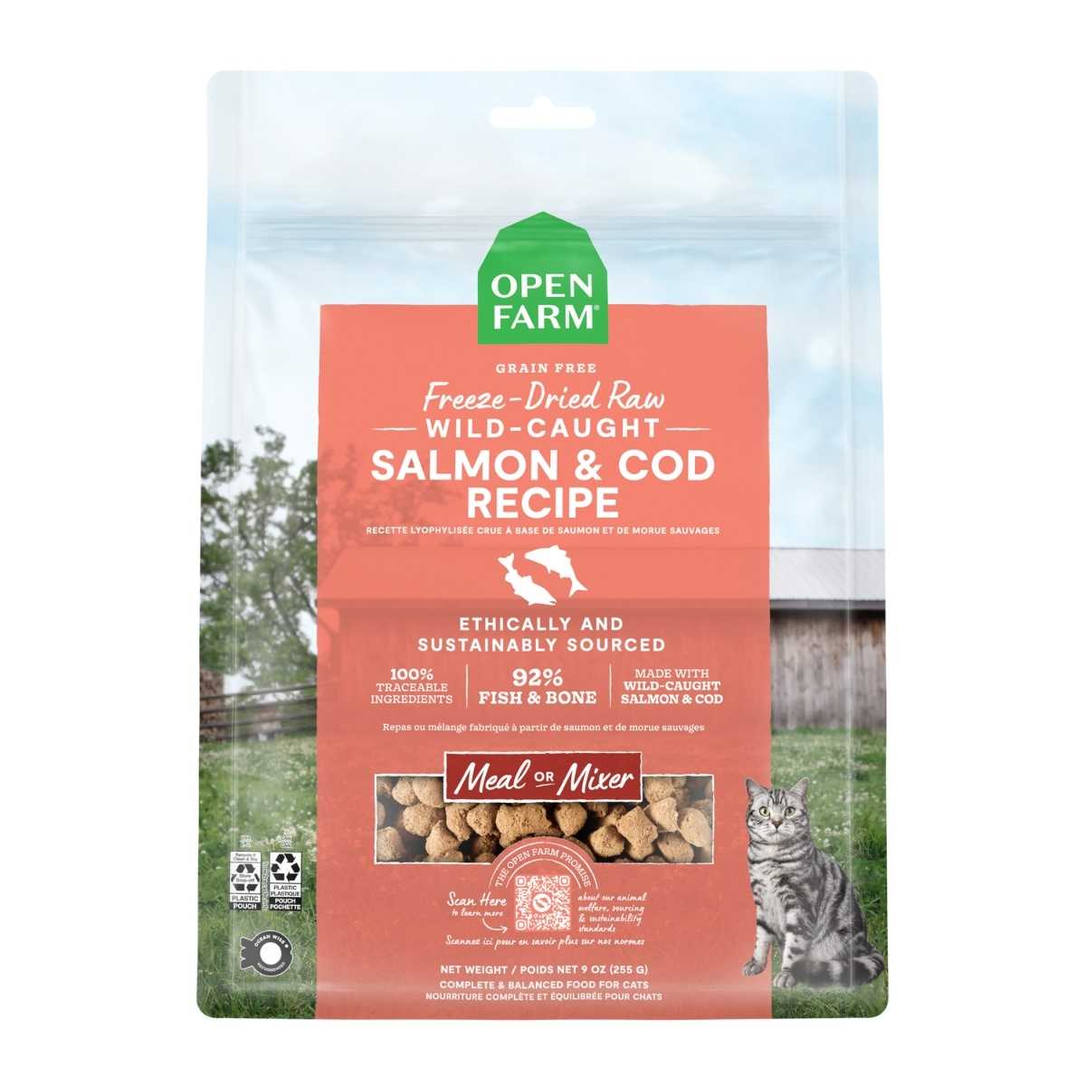 Open Farm Cat Freeze Dried Raw Salmon And Cod
