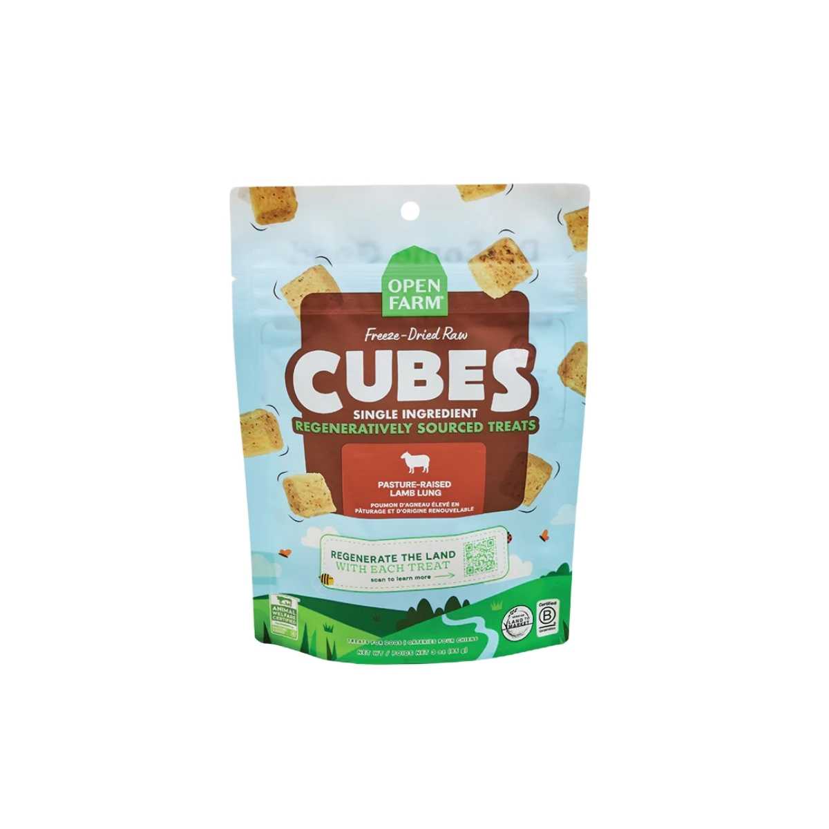 Open Farm Dog Freeze Dried Raw Regeneratively Sourced Lamb Lung-3 oz Pouch