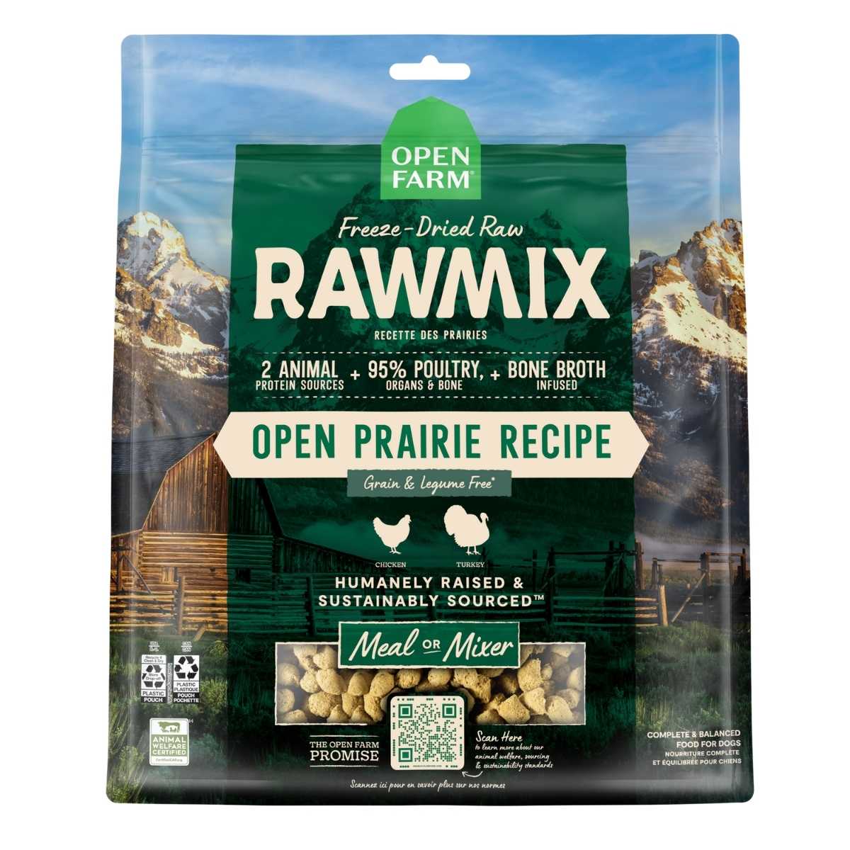 Open Farm Dog Grain Free RawMix Morsels Prairie-13.5 oz Bag