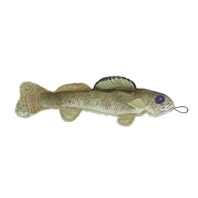 Steel Dog Freshwater Fish Walleye soft plastic lure with blue eye and black hook loop, side view