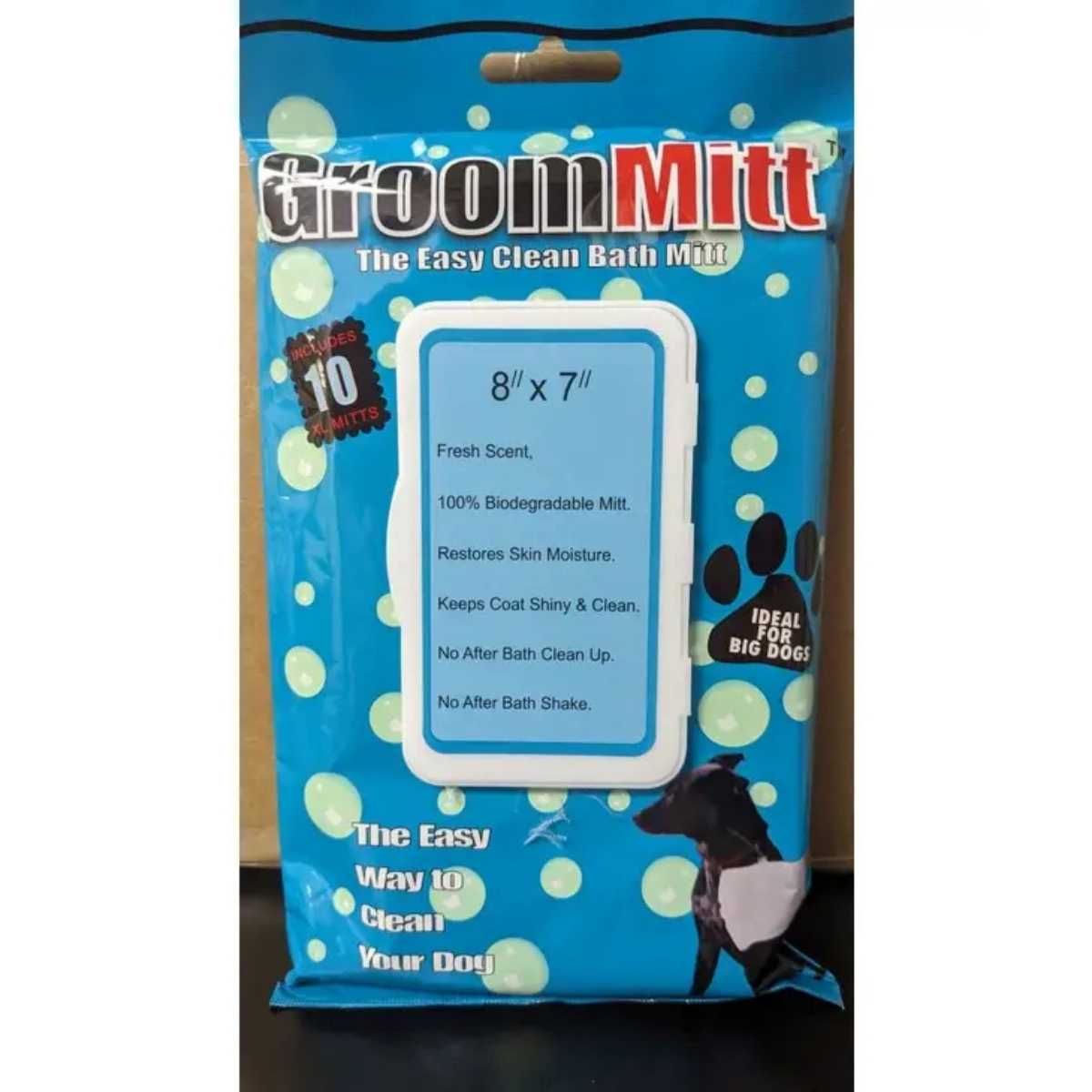 Steel Dog Groom Mitt-8" x 7" 10 ct XL Mitts/Pouch