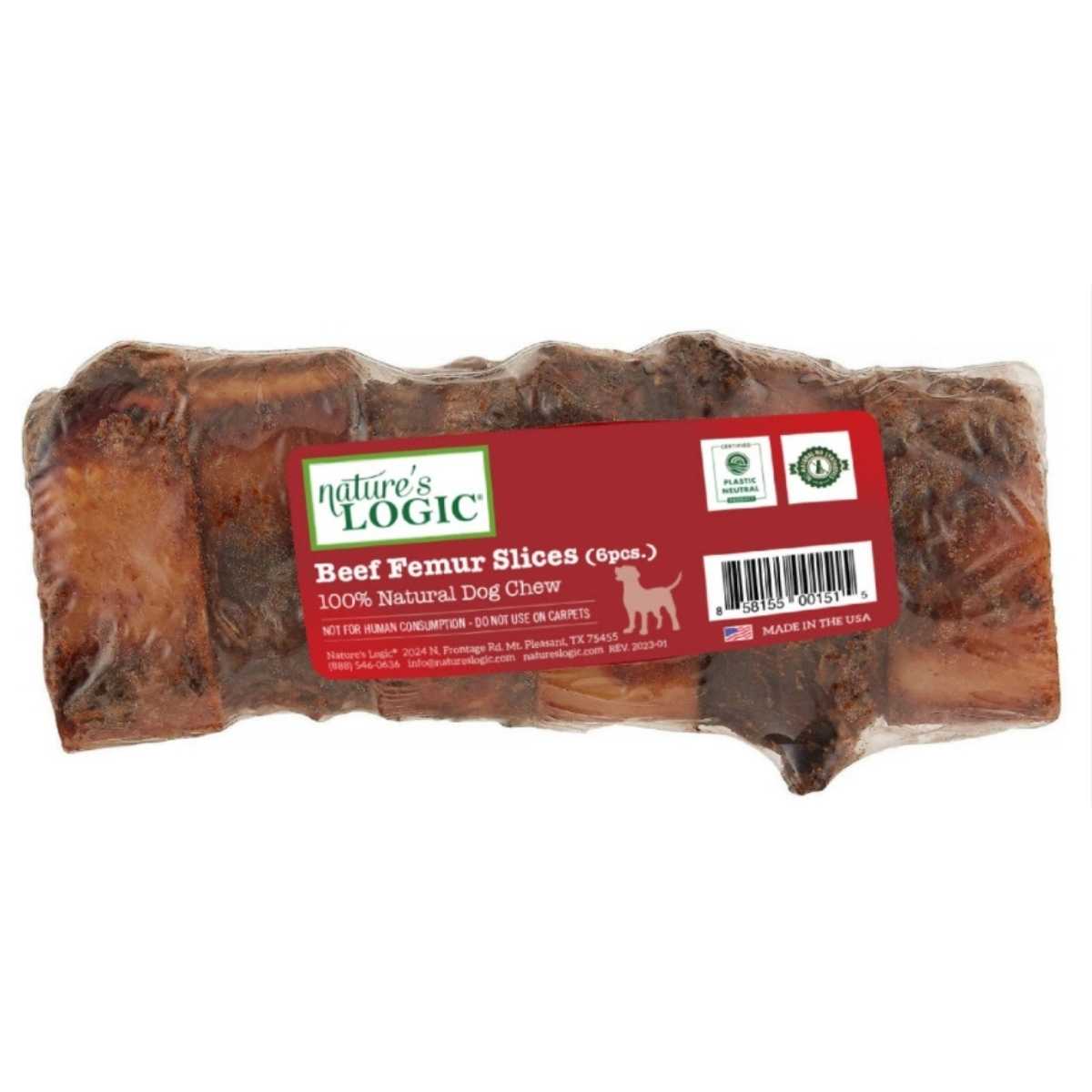 Nature's Logic Canine All Natural Beef 1 inch Femur Slices-6 Pack