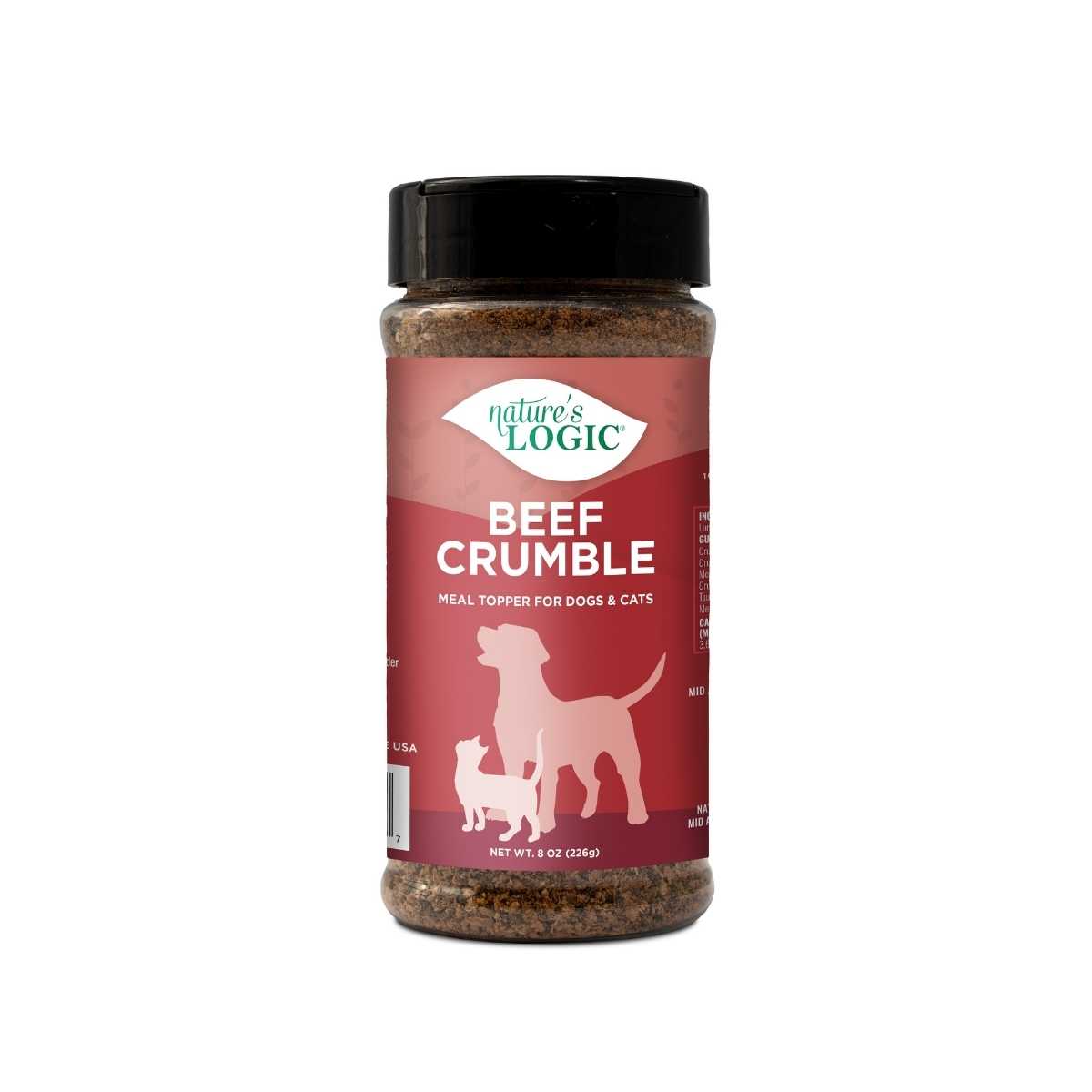 Nature's Logic Canine All Natural Beef Crumble Topper-8 oz Shaker