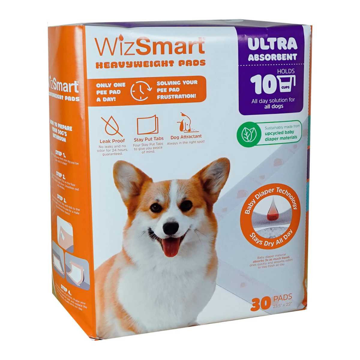 Wizsmart Heavyweight Pee Pads- 30 ct Bag (4/CS)
