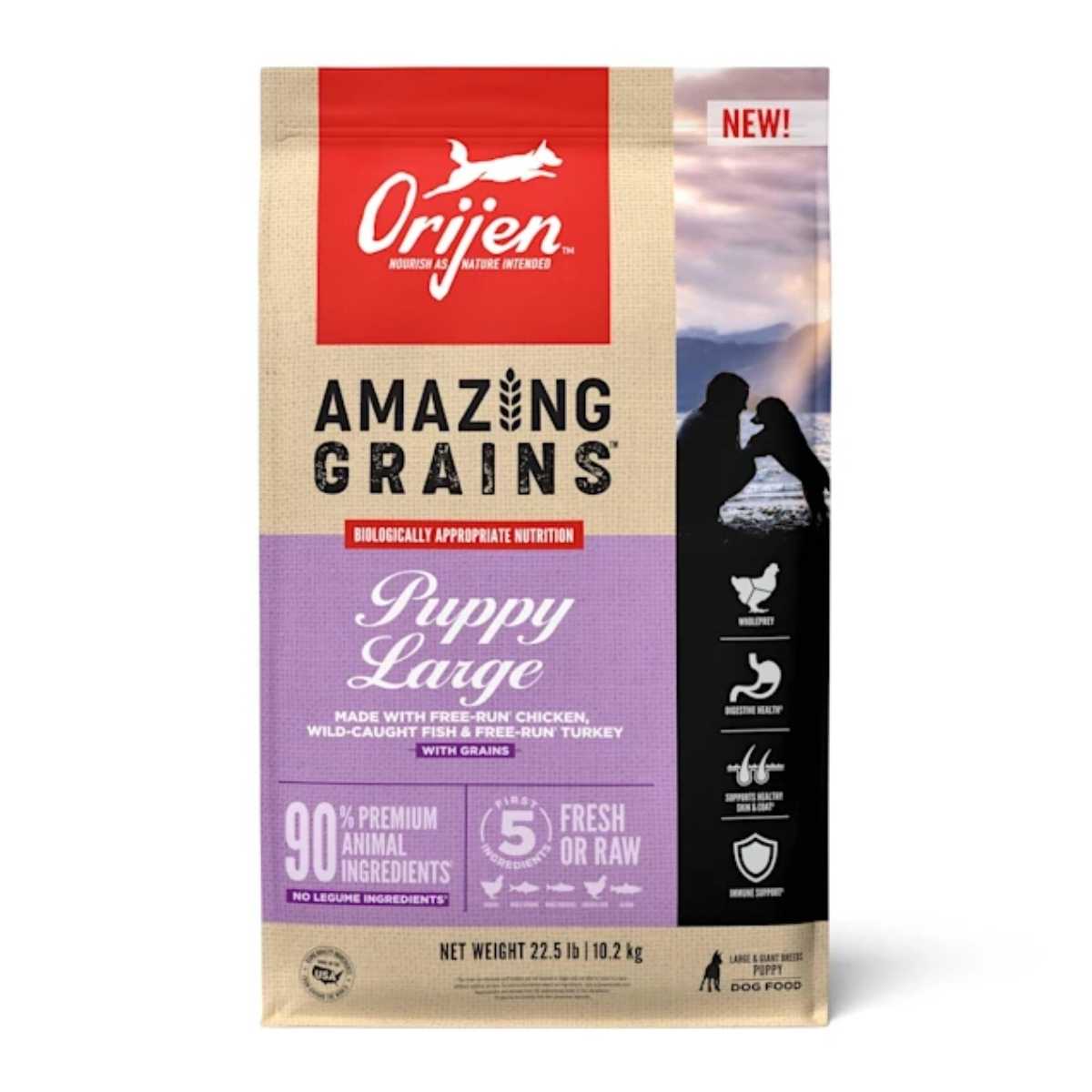 Orijen Dog Amazing Grains Large Breed Puppy-22.5 lb Bag