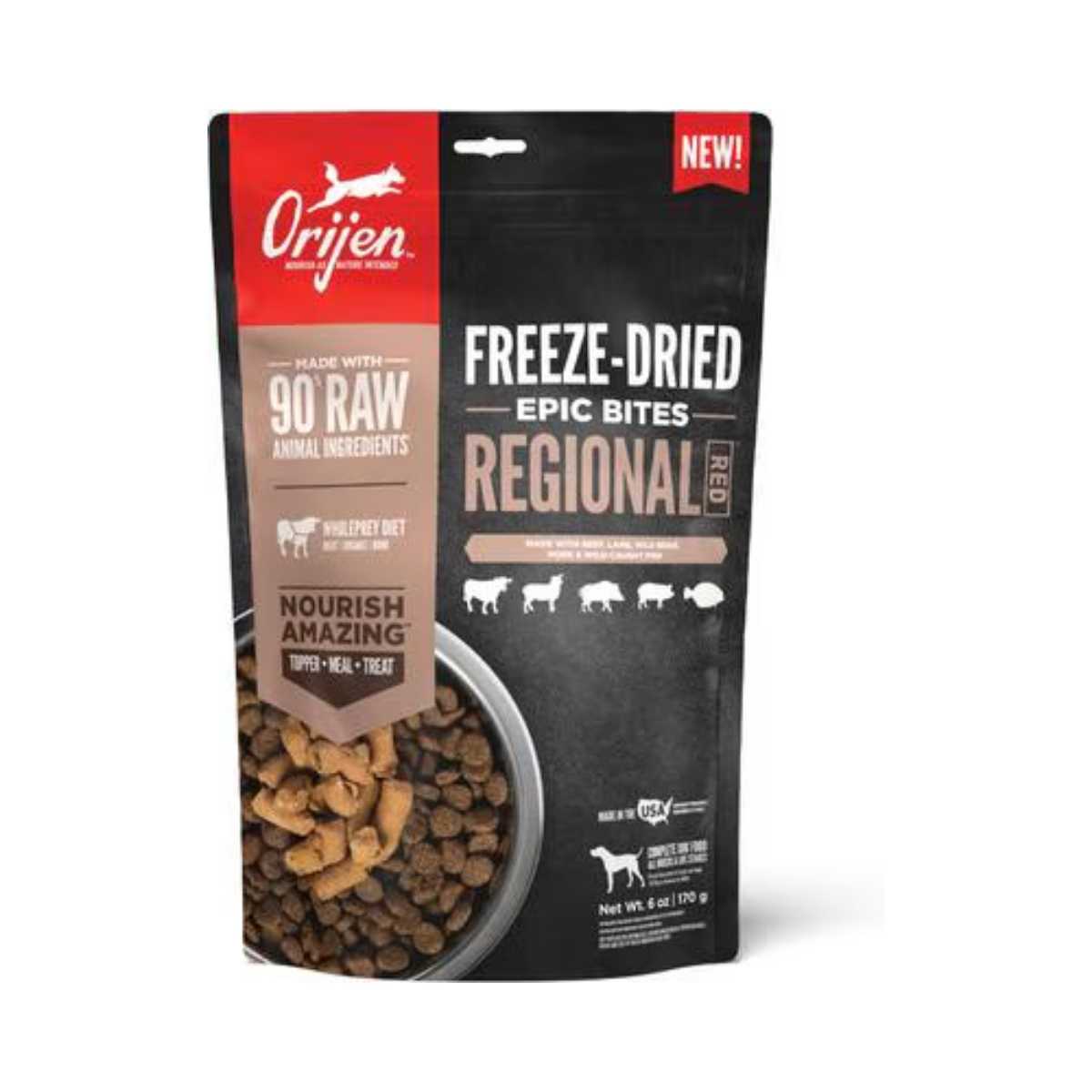 Orijen Dog Freeze-Dried Regional Red Epic Bites-6 oz Bag