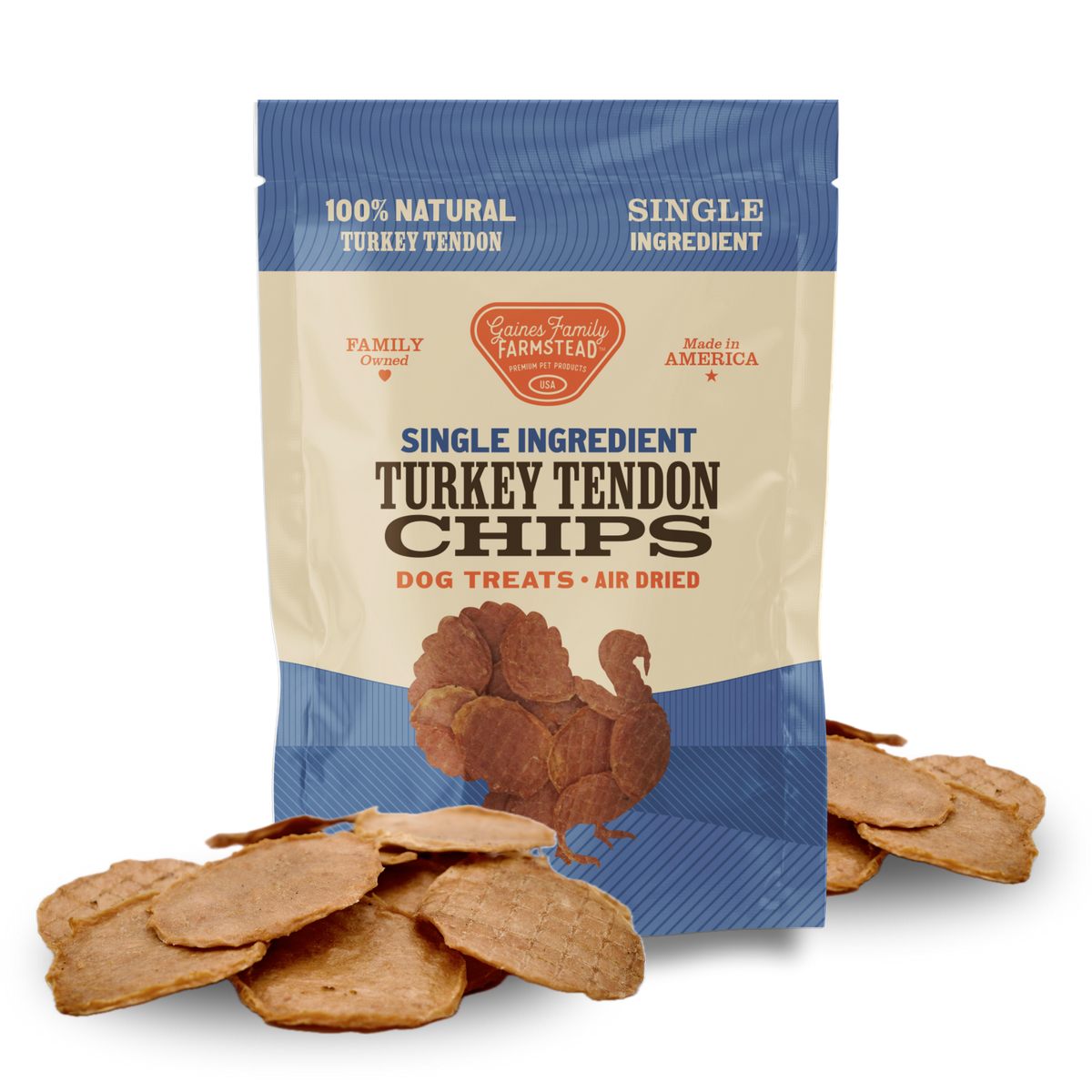 Gaines Turkey Tendon Chips-5 oz Bag