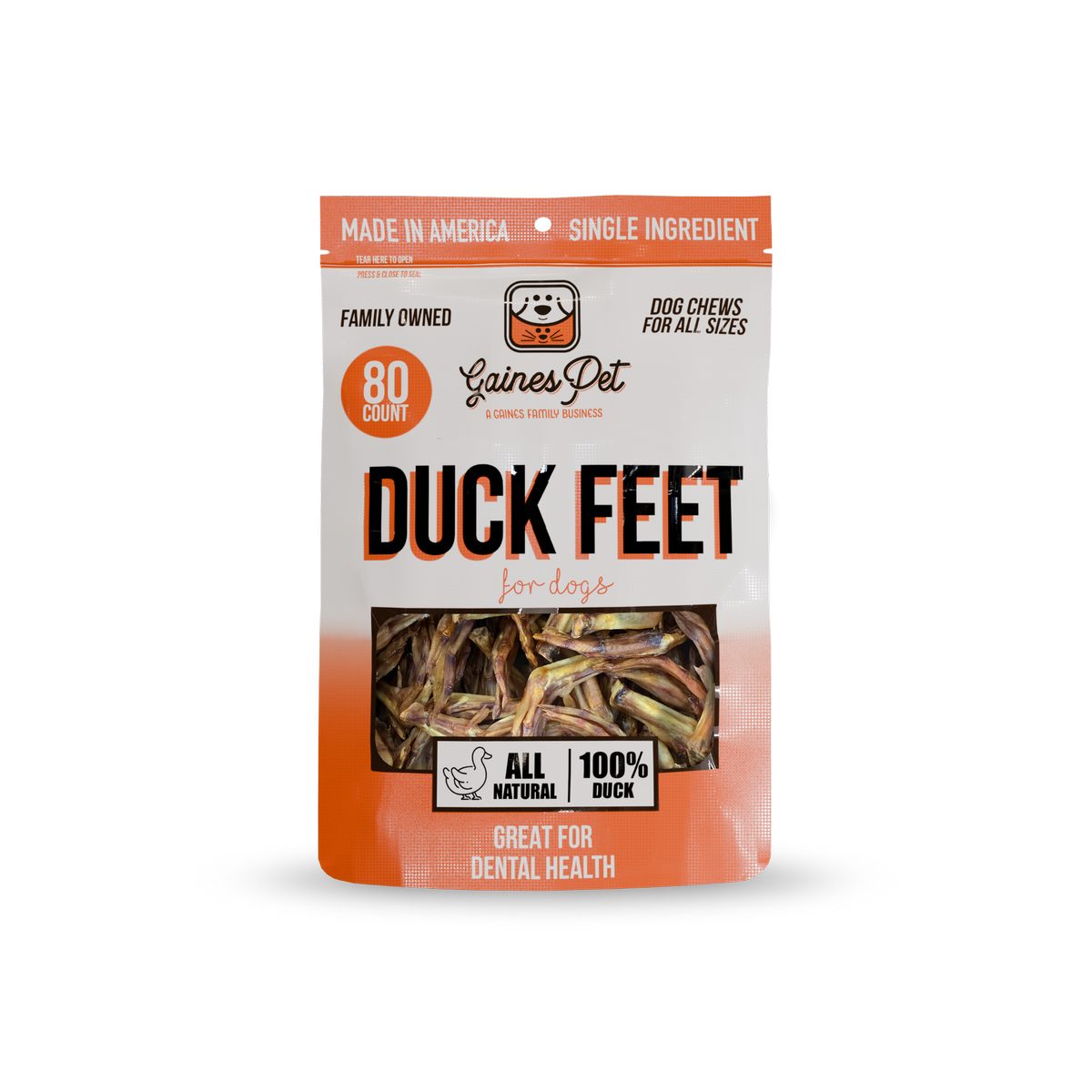Gaines Duck Feet-80 ct Bulk Bag