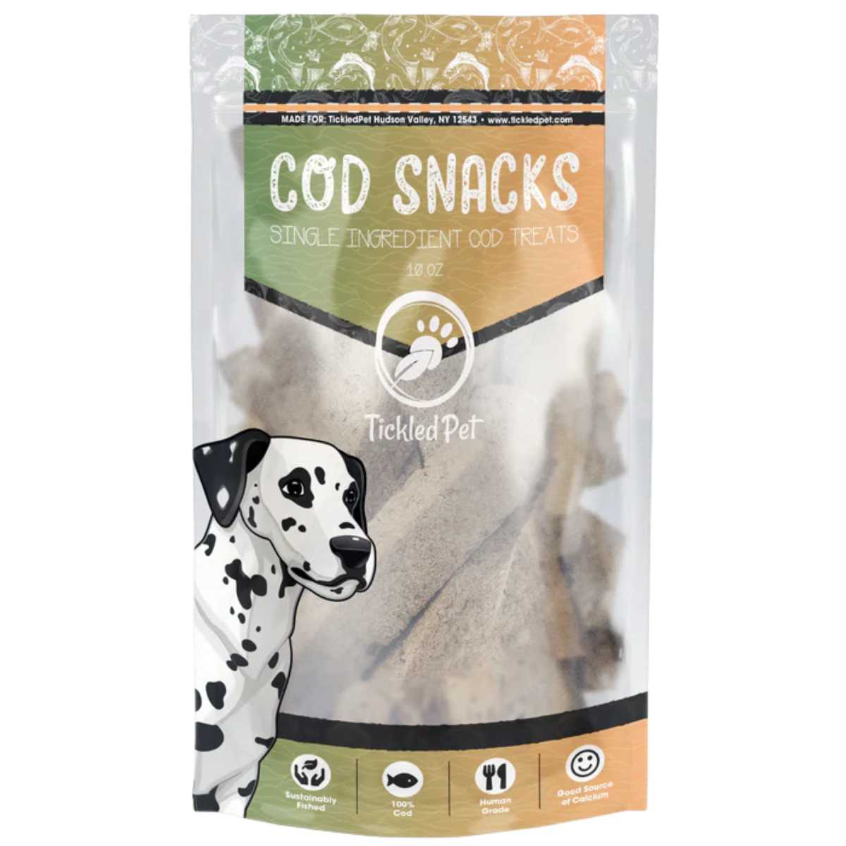 Tickled Pet Cod Snacks-10 oz Bag