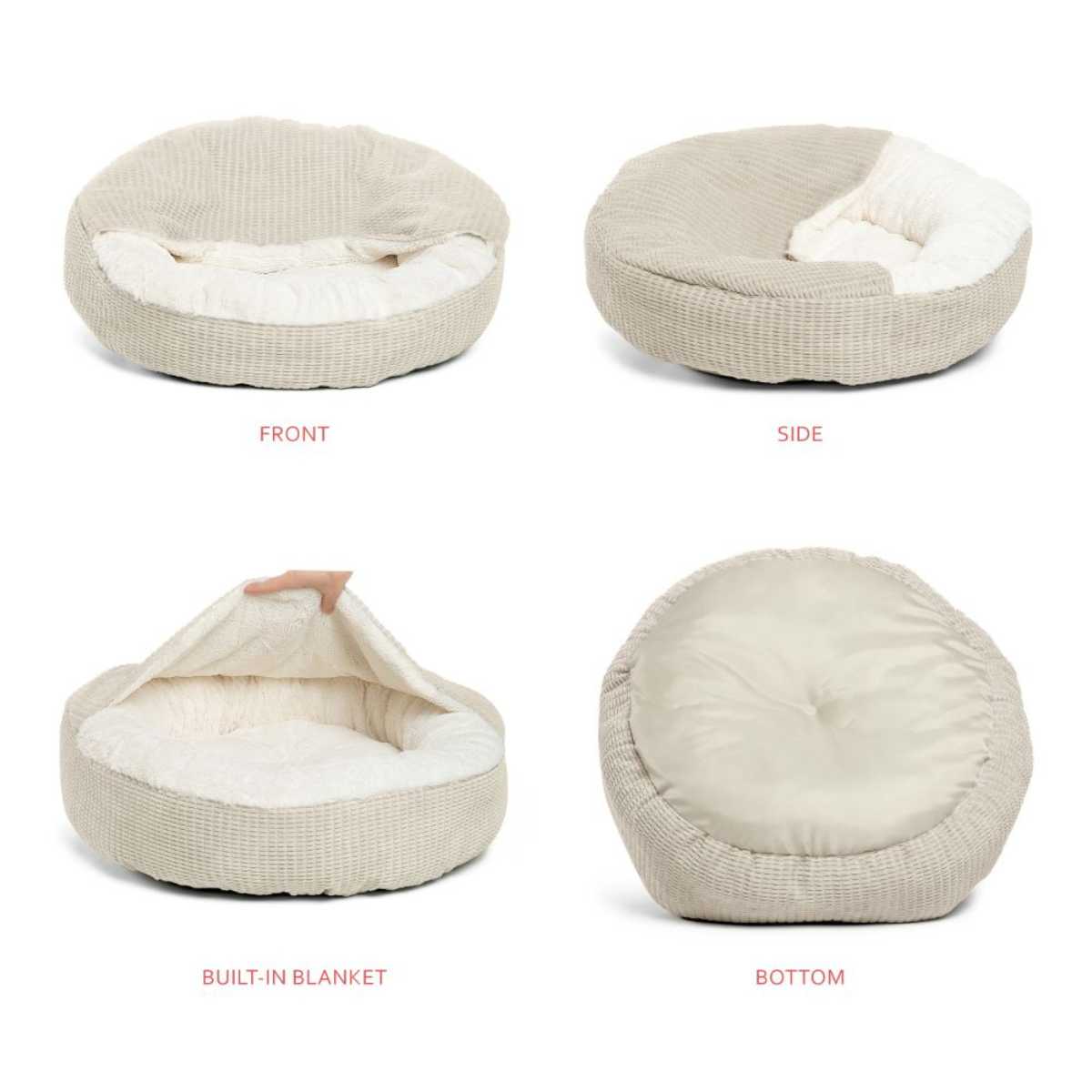 Charming Pet Cozy Cuddler Oyster Cat/Dog Bed-26x26