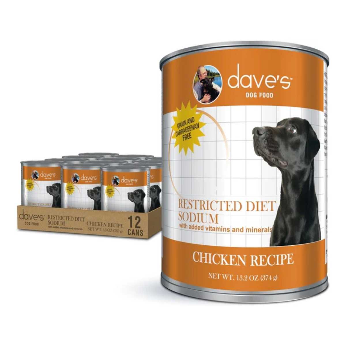 Dave's Pet Food Dog Functional Diets-Restricted Sodium Diet Chicken-12/13.2 oz Cans