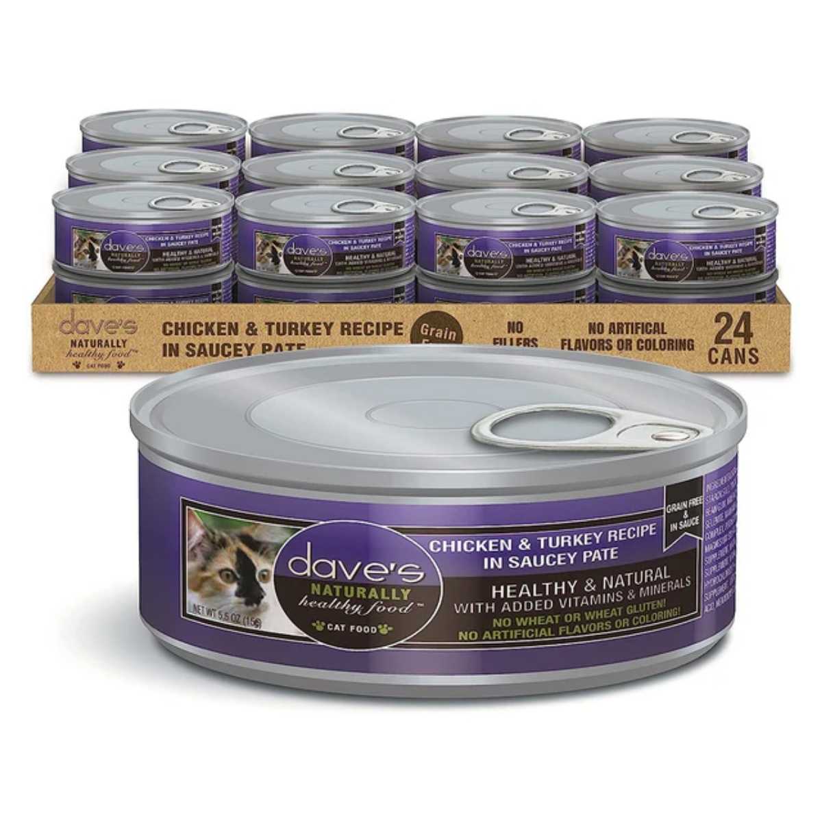 Dave's Pet Food Cat Naturally Healthy Recipe In Saucey Pate