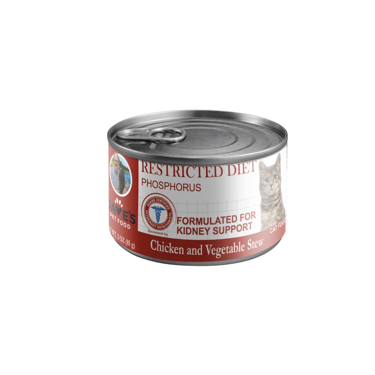 Dave's Cat Restricted Phosphorus & Protein, Chicken & Veggie Stew 12/3oz