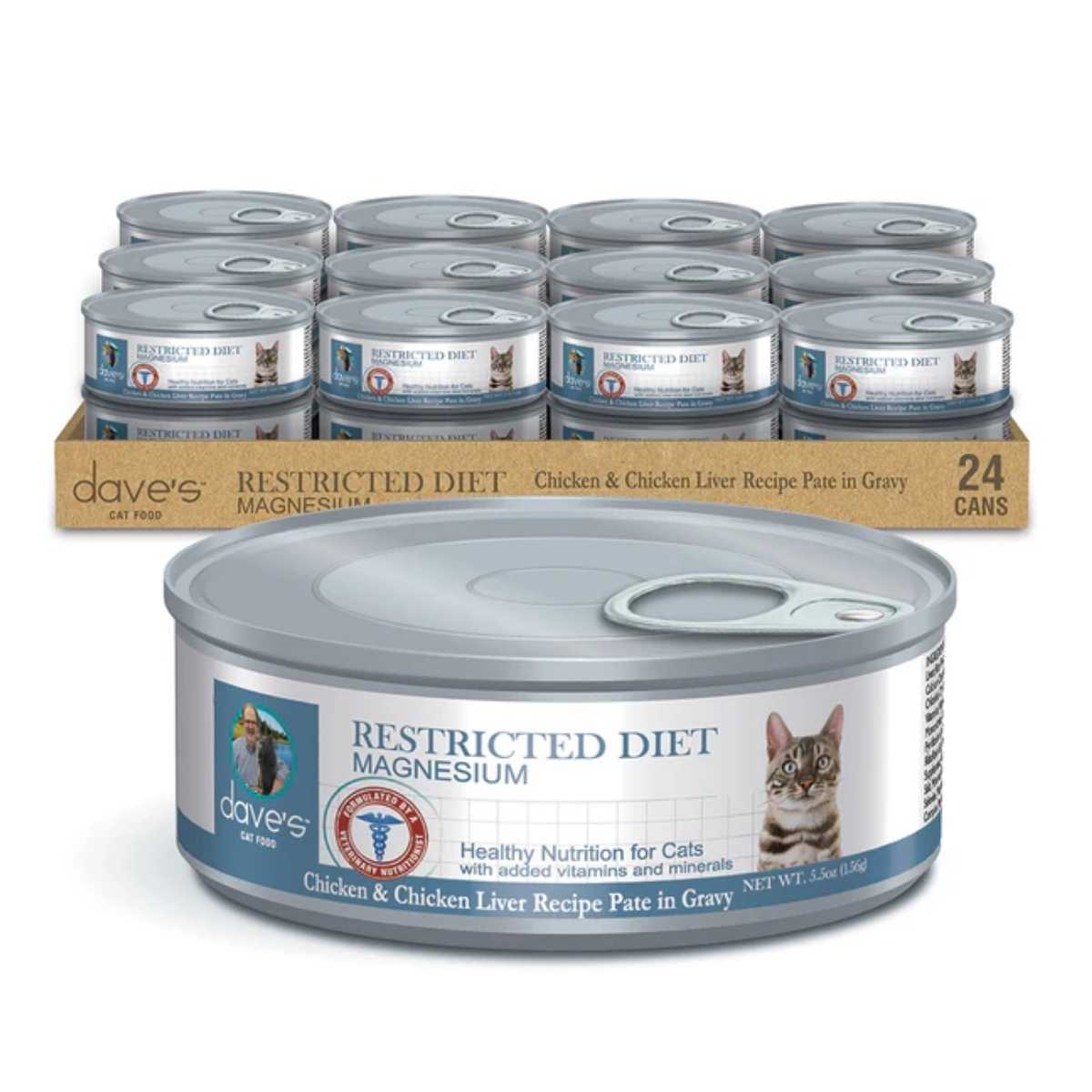 Dave's Pet Food Cat Restricted Magnesium Diet Chicken-24/5.5 oz Cans