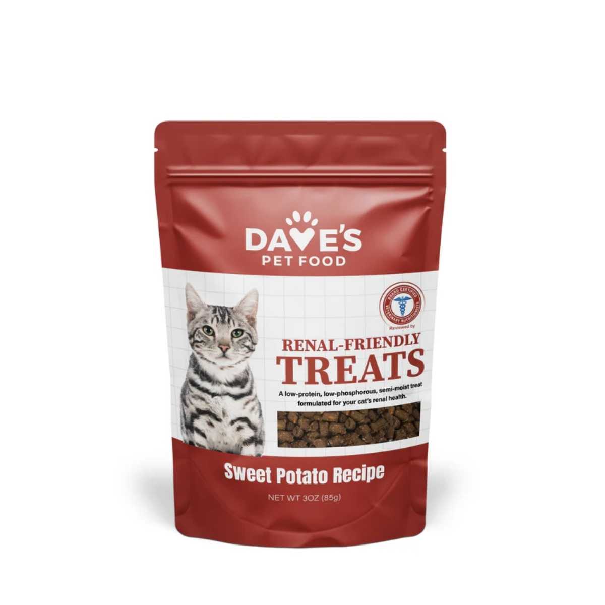 Dave's Pet Food Cat Renal Treat Sweet Potato Treats-3 oz Bag
