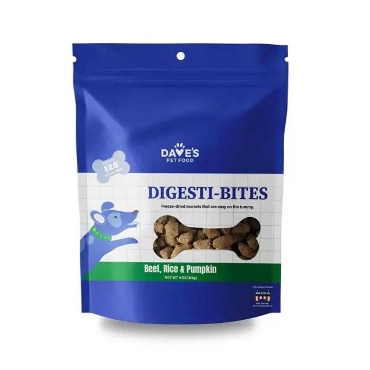 Dave's Pet Food Dog Digesti Bites Freeze Dried Rice