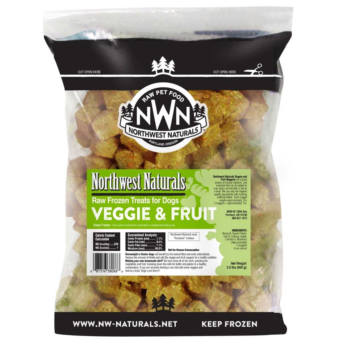 Northwest Naturals Canine Frozen Fruit & Vegetable Nuggets-2 lb Bag