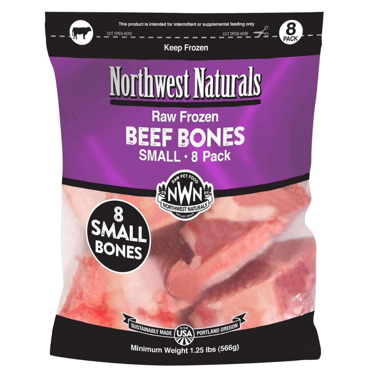 Northwest Naturals Frozen Small 1-2" Beef Bone-8 ct Bag