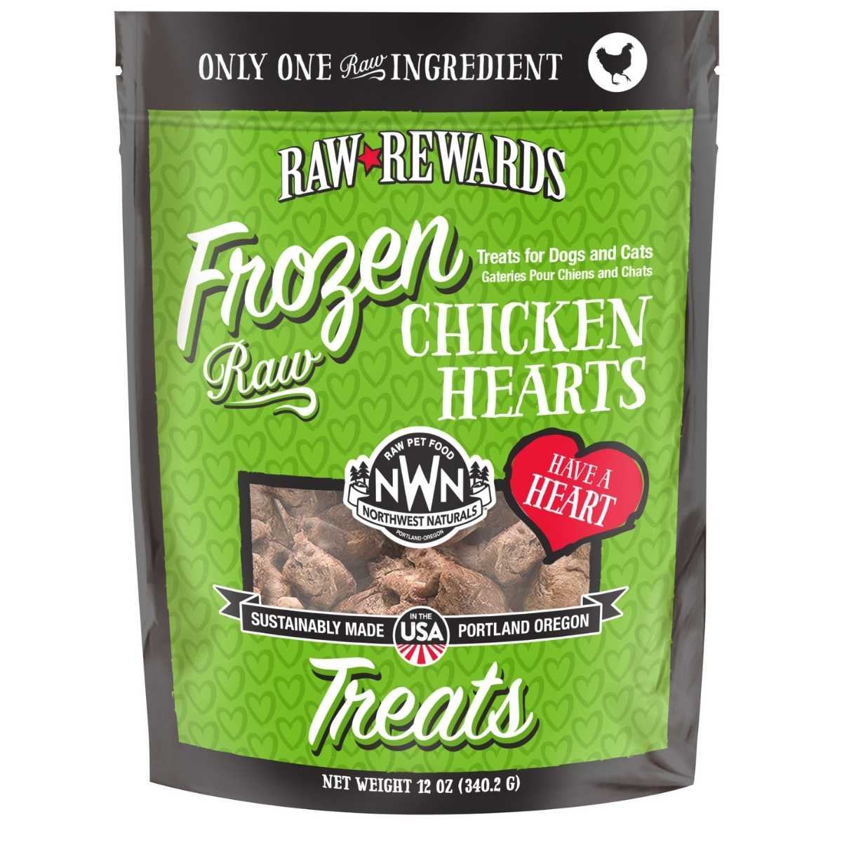 Northwest Naturals Frozen Chicken Hearts-12 oz Bag