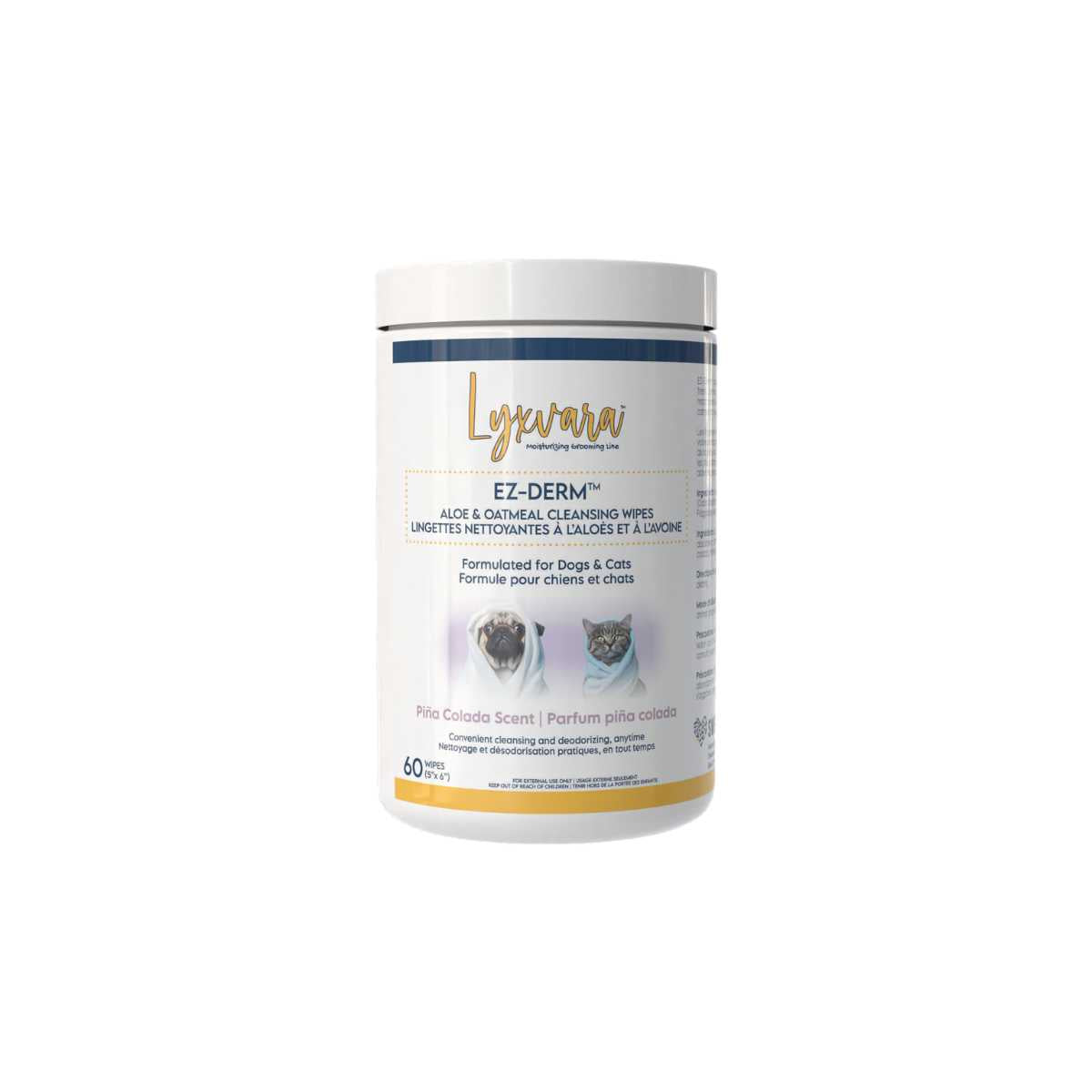 PlaqueOff Pure Luxury Moisturizing EZ-Derm Aloe & Oatmeal (Pina Colada) Cleansing Wipes 70ct