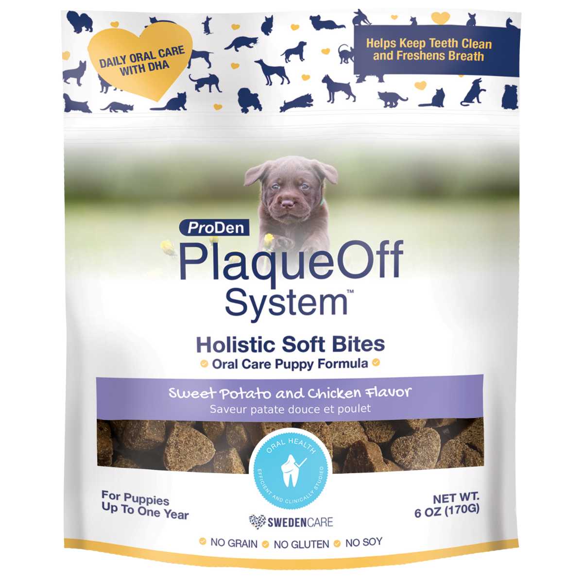PlaqueOff Holistic Soft Bites Oral Care Puppy Formula-6 oz Bag