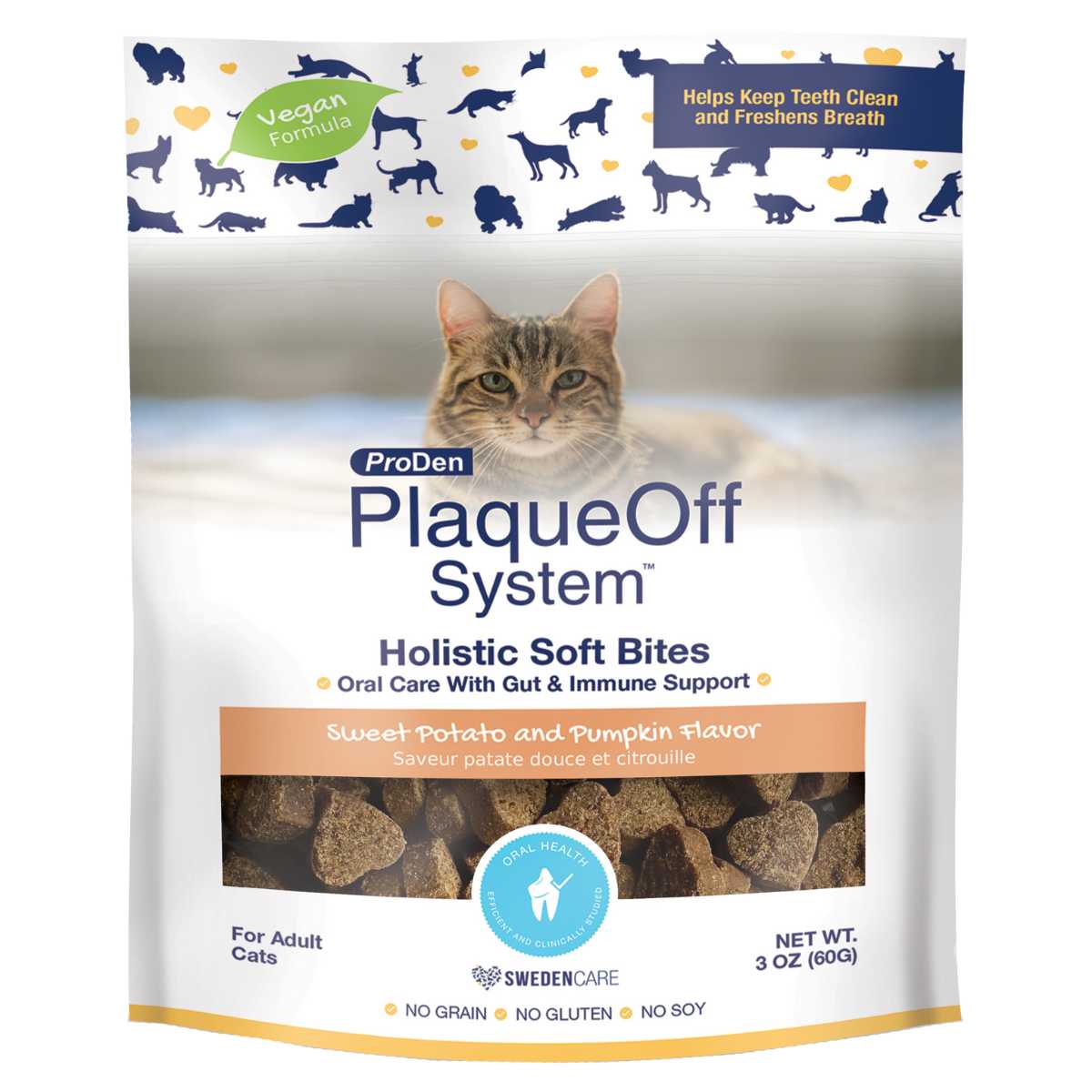 PlaqueOff Holistic Soft Bites Oral Care w/Gut & Immune Support for Cats-3 oz Bag