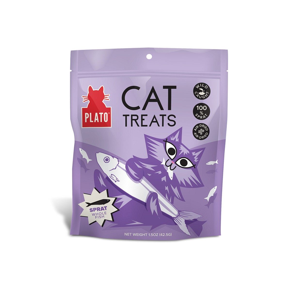 Plato Cat Treats Air-Dried Baltic Sprat Recipe- 2.5 oz Bag