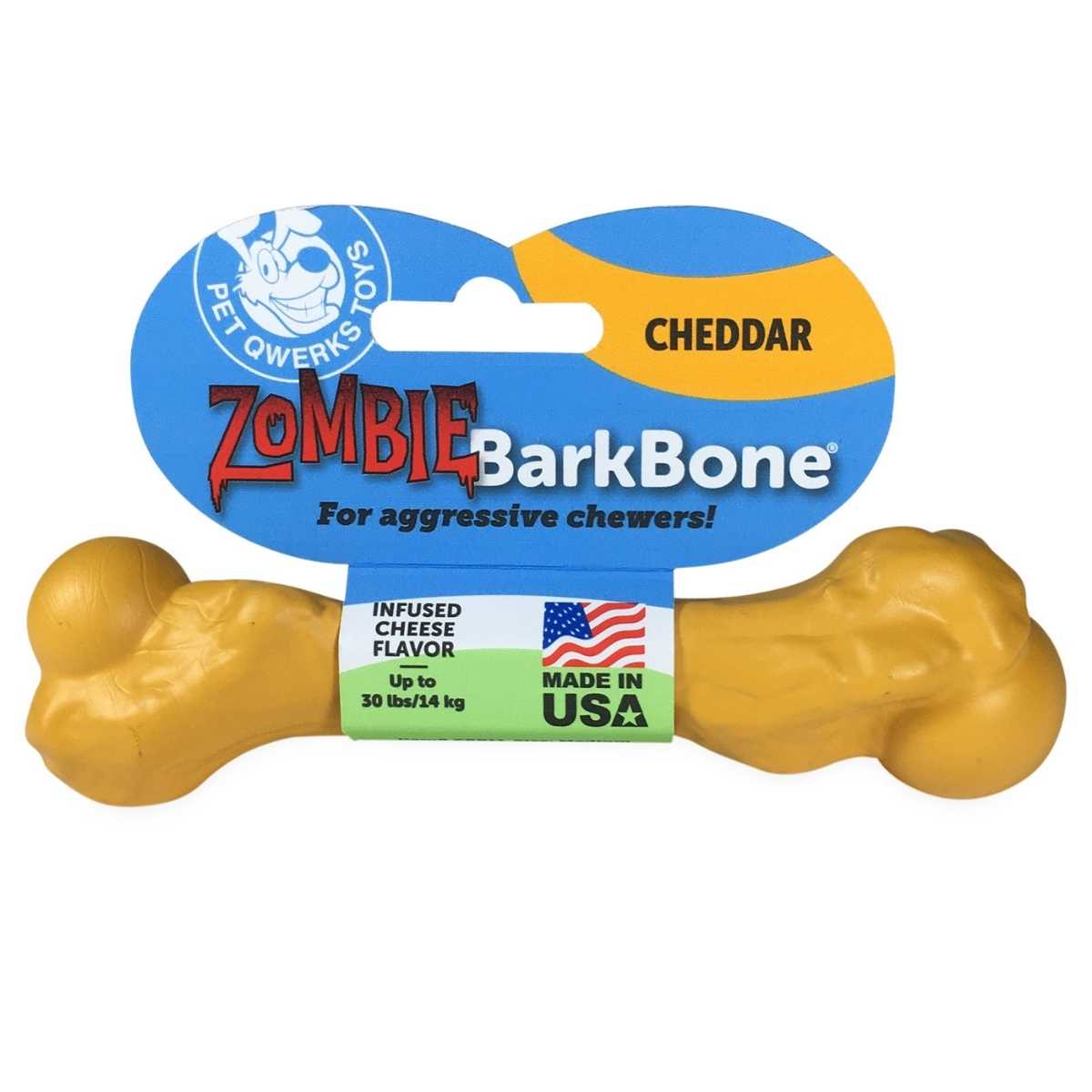 Pet Qwerks Zombie Nylon Bone Cheddar