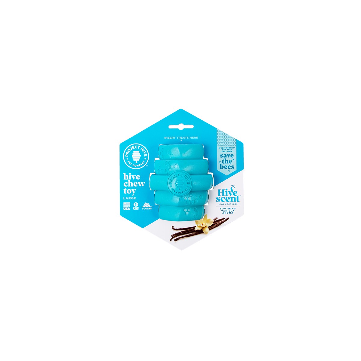 Project Hive Blue Hive Chew Toy-Small-Soothing Vanilla Aroma