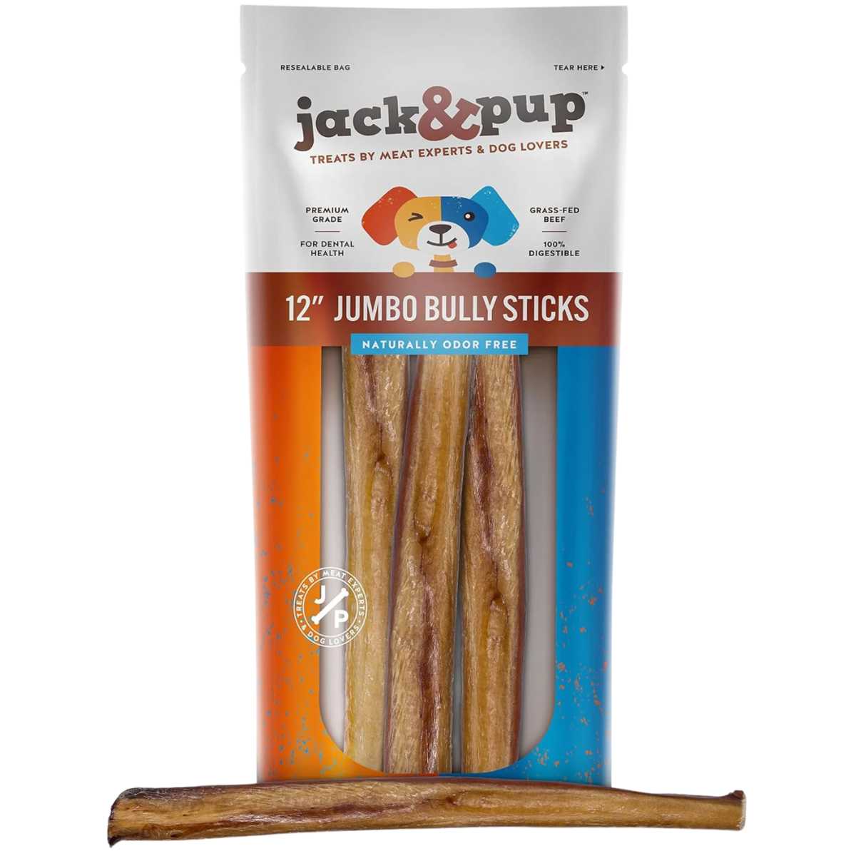 Jack N Pup 12" Jumbo Bully Sticks (2-Pack)