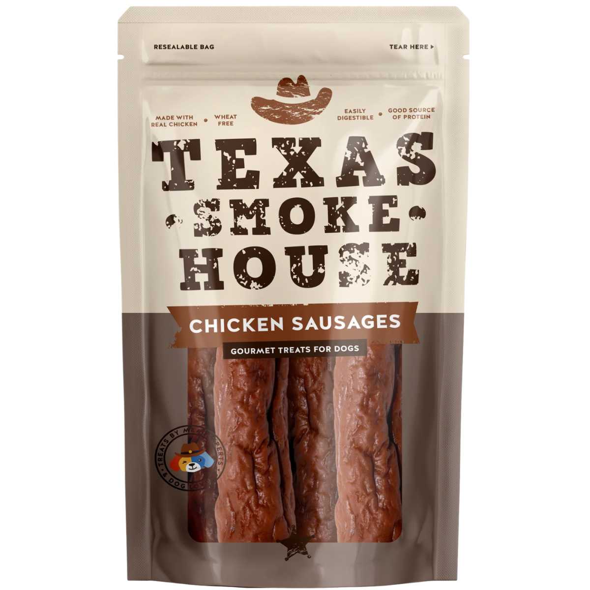 Jack N Pup Smokehouse Chicken Sausages-10 oz Bag