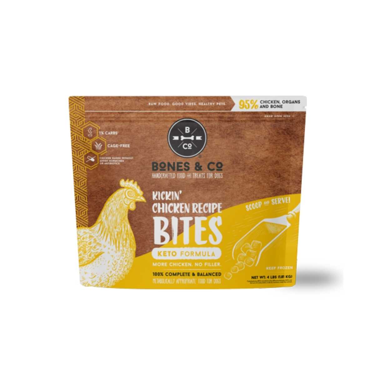 Bones & Co Frozen Raw Kickin' Chicken Bites-4 lb Bag