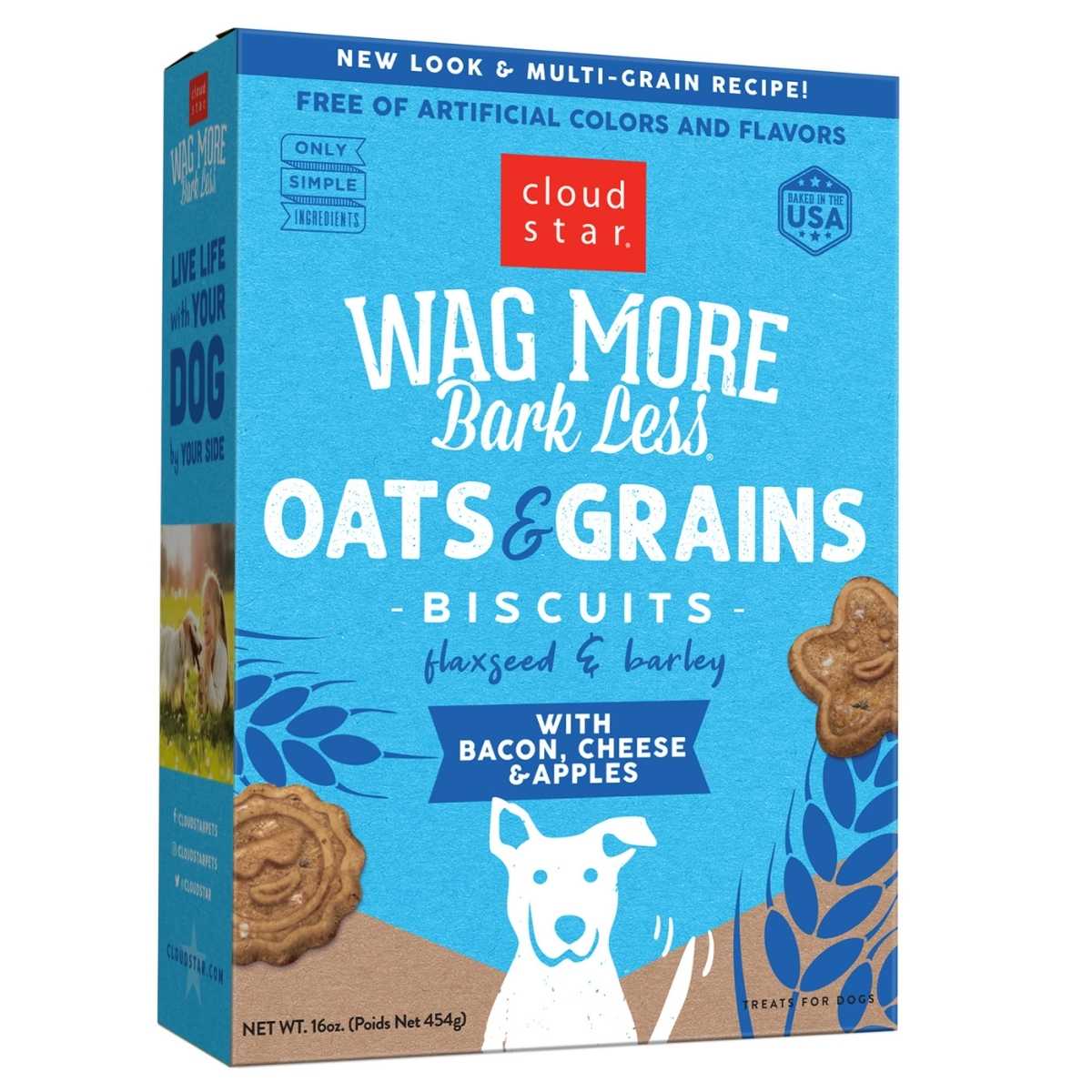 Cloud Star WagMore Oats & Grains Bacon, Cheese & Apple-16 oz Box