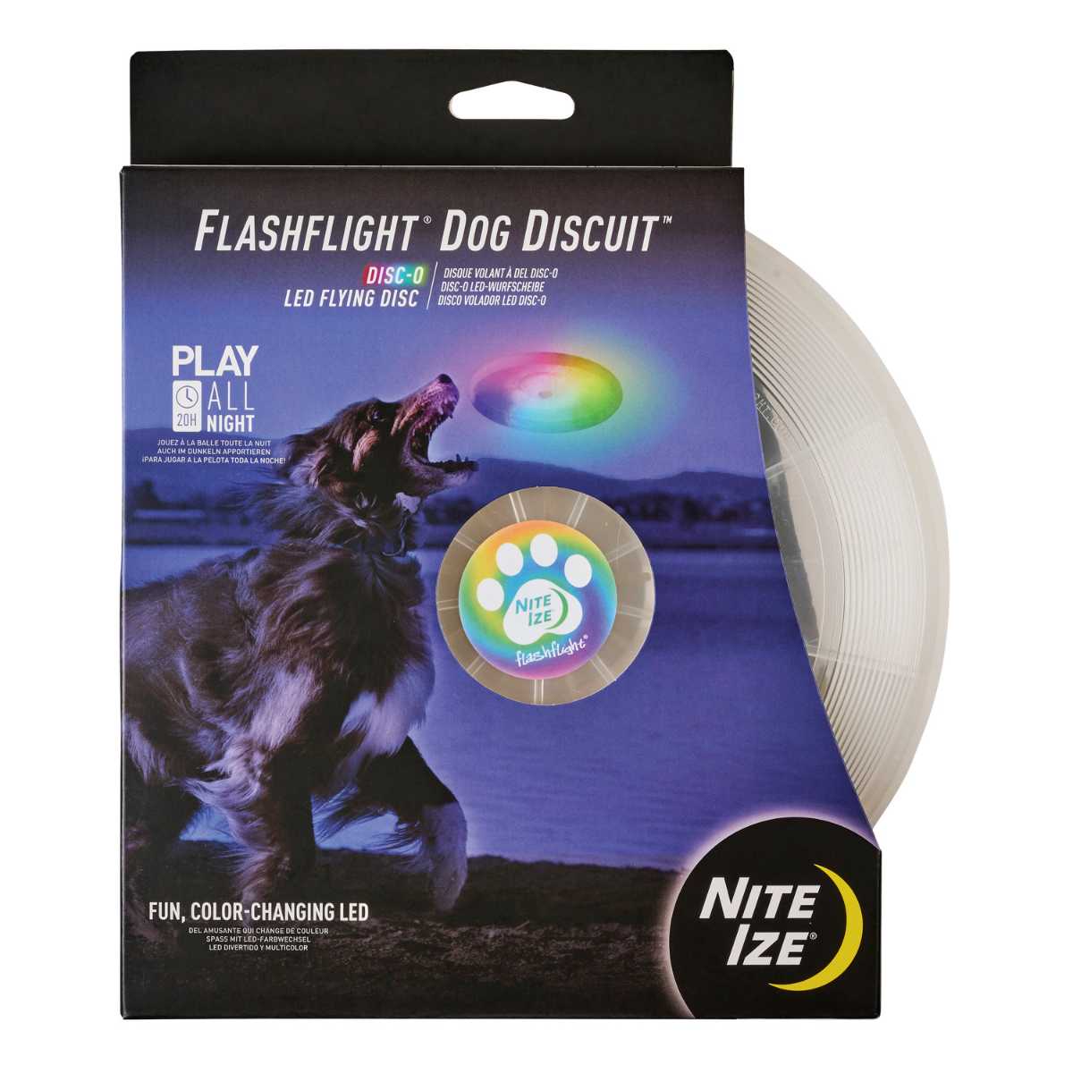 Nite Ize Flash Flight Dog Discuit LED Flying Disc-O Frisbee