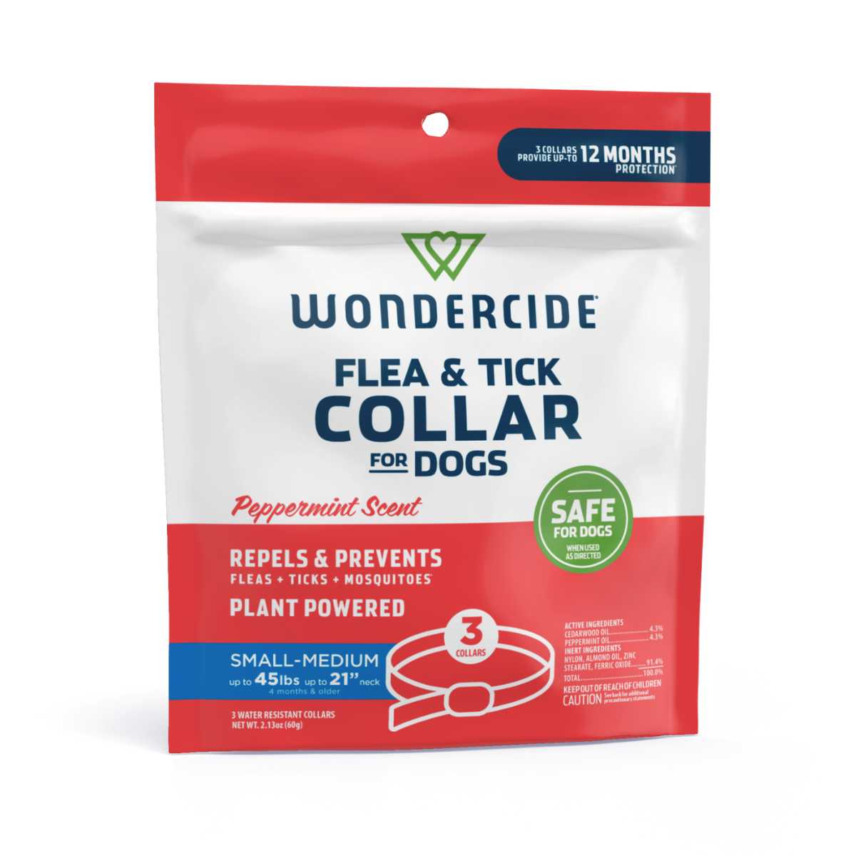 Wondercide Flea & Tick Collar for Small & Medium Dogs 3 count - Peppermint