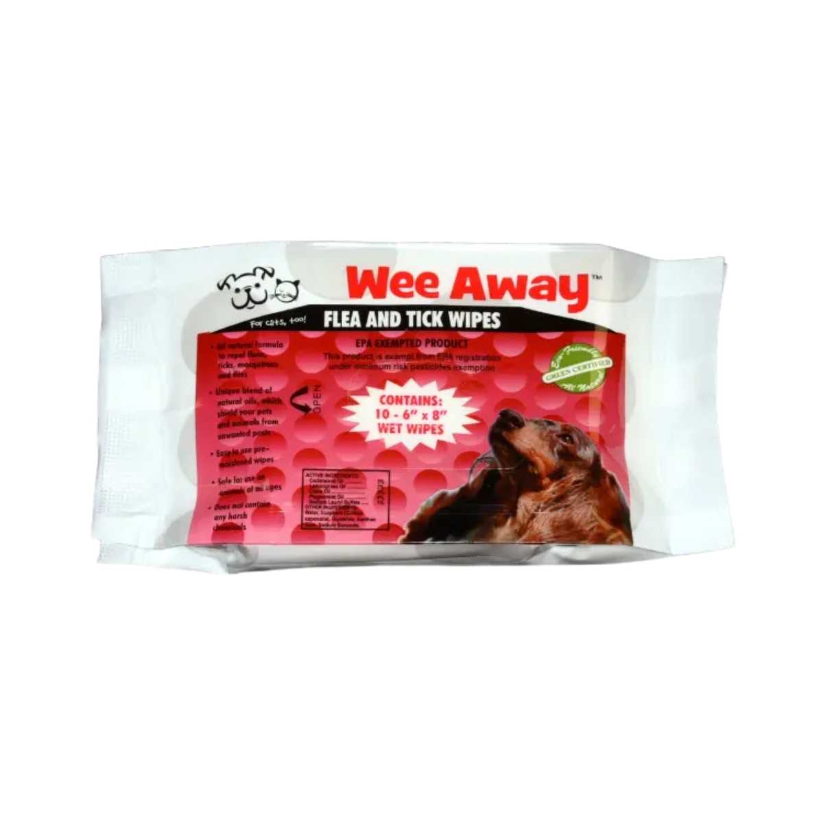 Wee Away Flea & Tick Wipes-Mini Size-10/10 ct