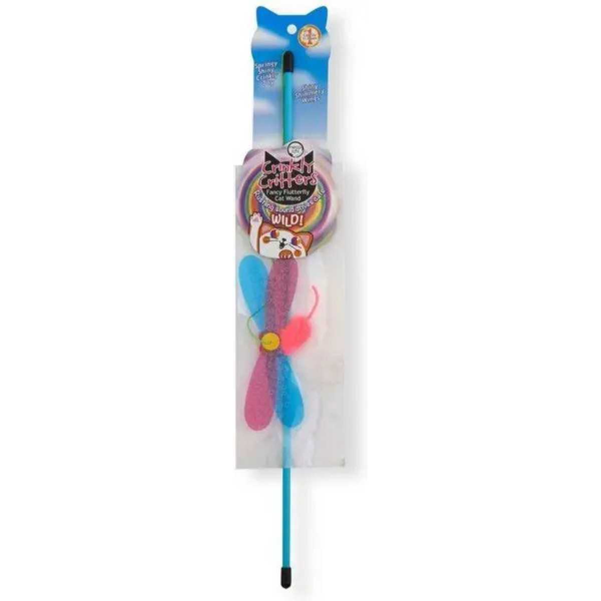 Necoichi Crinkly Critters Fancy Flutterfly Cat Wand