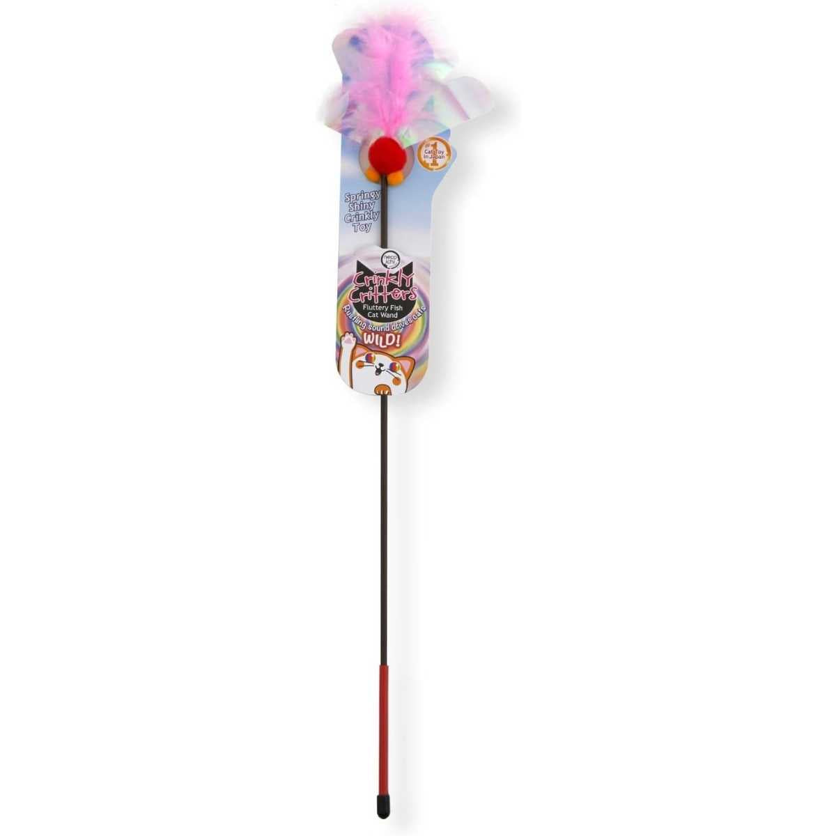 Necoichi Crinkly Critters Fluttery Fish Cat Wand