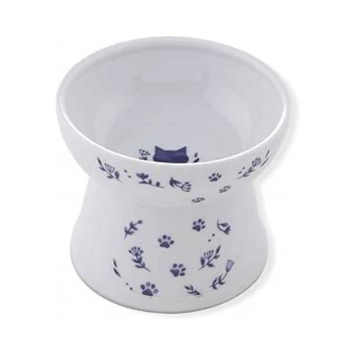 Necoichi Raised Cat Food Bowl (Nordic Blue)