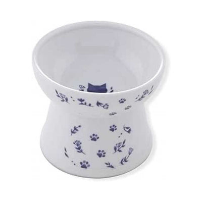 Necoichi Raised Cat Food Bowl (Nordic Blue)