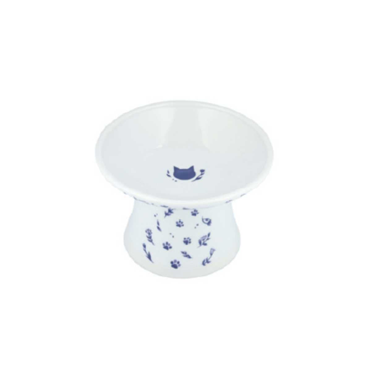 Necoichi Extra Wide Raised Cat Food Bowl (Nordic Blue)