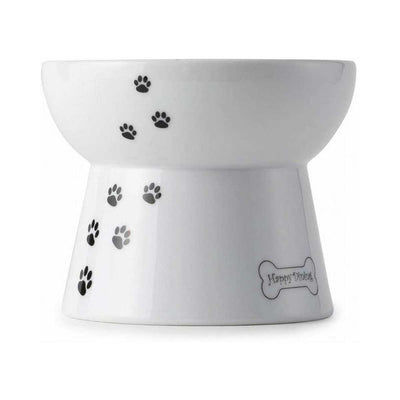 Necoichi Raised Dog Food Bowl (White)